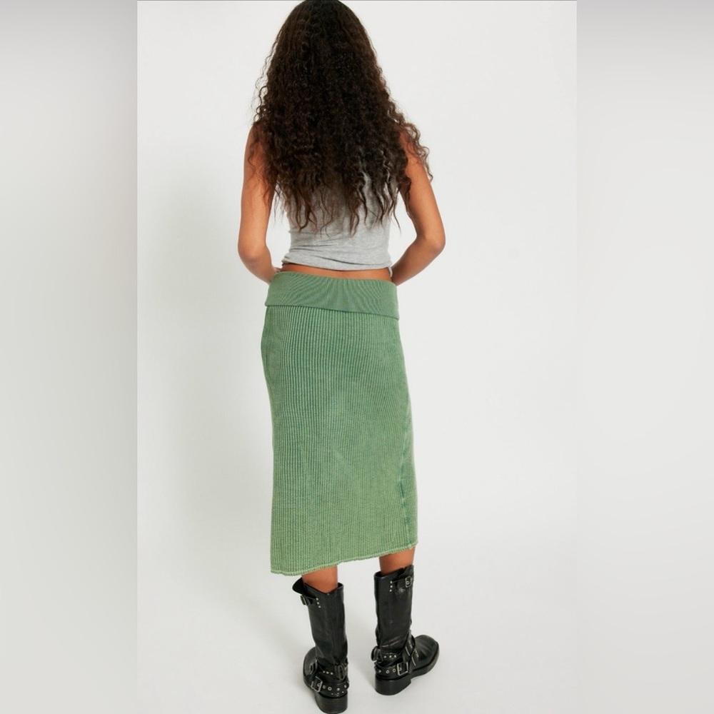 Free People One Pari Midi Skirt in Aquamarine size Medium NWT - Picture 5 of 14